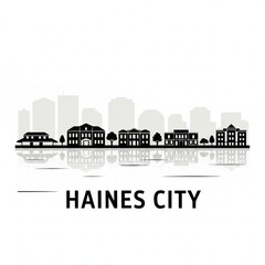 Fototapeta premium Haines City Skyline Silhouette — A Lakeside Central Florida City Vector Illustration
