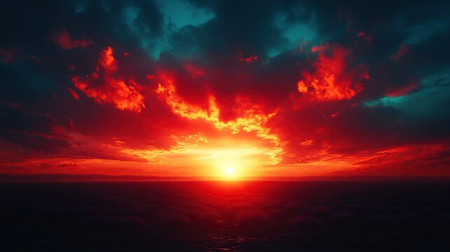 Sunset Over Ocean