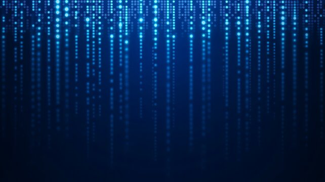 Blue digital code stream background with futuristic technology pattern