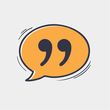 Speech bubble with quotation marks