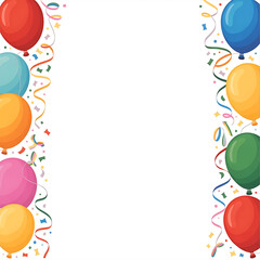 Obraz premium Celebratory balloon border with confetti ideal for party invitations and event announcements