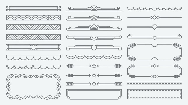 Elegant Vector Borders and Dividers Set - Decorative Design Elements
