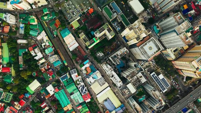 Golden sunset lights Metro Manila rooftops and futuristic Makati streets
