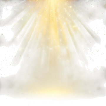 Sun rays shining through clouds in sky