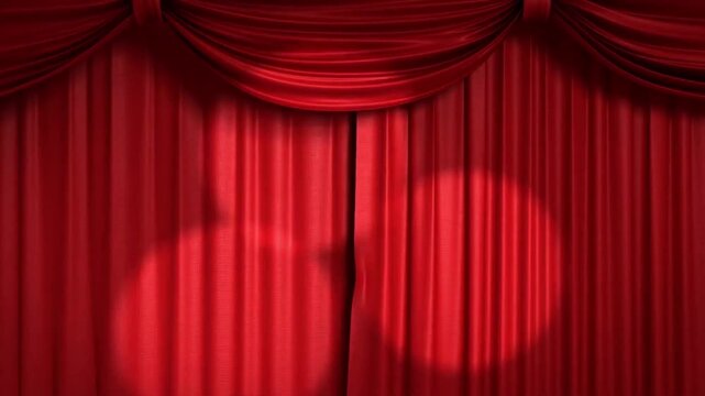 Red Theater Curtains Opening and Closing with Green Screen Background.