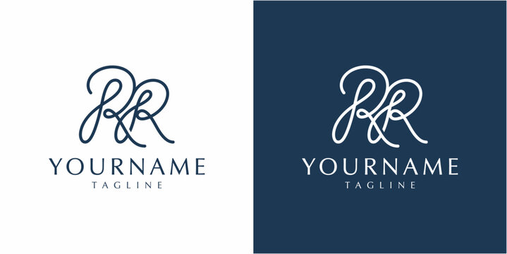 Letter P and R logo design.
