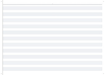 Fototapeta premium Blank Cornell notes template with horizontal lines for writing 
