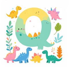 Fototapeta premium Whimsical illustration of letter 