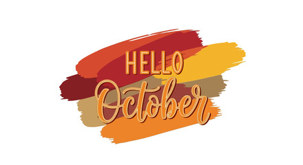 Hello October Vibrant Autumn Colors and Greetings © Dollarbi