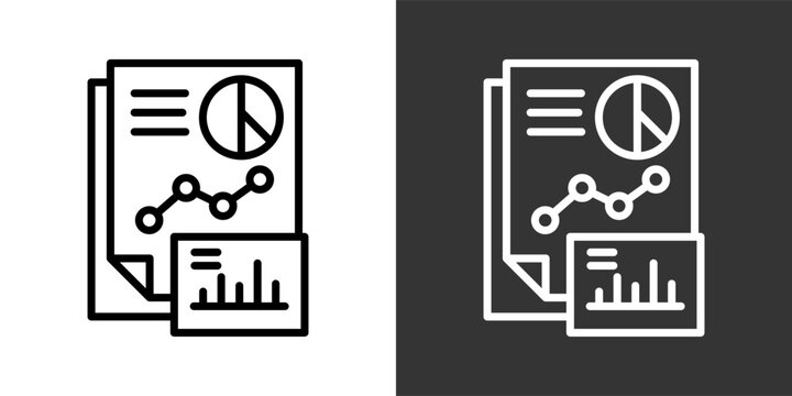 Reporting Black And White Multiple Style Icon Set Collection Pack Vector Illustration 