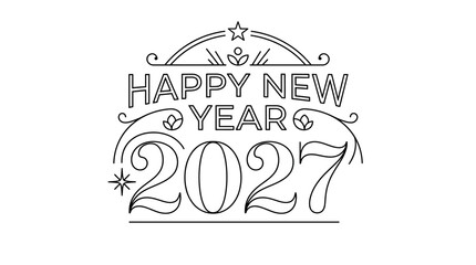 Naklejka premium Happy New Year 2027 Celebration Design with Stars