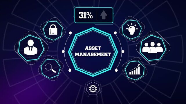 Asset management optimization metrics ideal for premium institutional banking commercials wealth security videos and investor pitch decks
