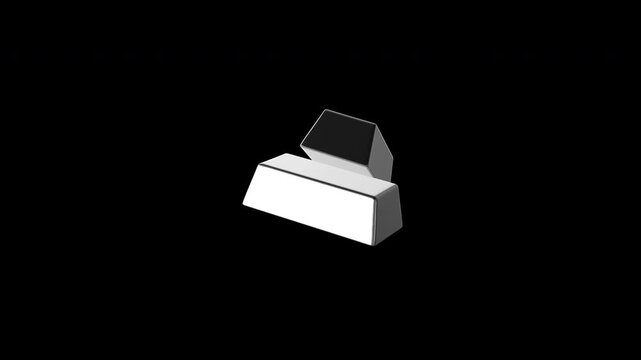 3d Reflective Silver Bars | Alpha channel