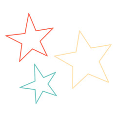 Obraz premium Retro Stars Line Art Vector