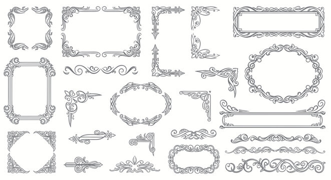 Vintage ornate frame designs collection.