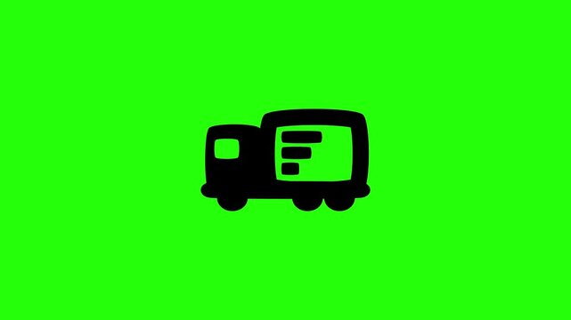 Professional 4K horizontal footage featuring a commercial cargo delivery van truck driving with motion speed line accents bouncing. Perfect popup asset displaying rapid shipping distribution fulfillme