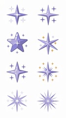 Obraz premium Glossy Star Icons Collection