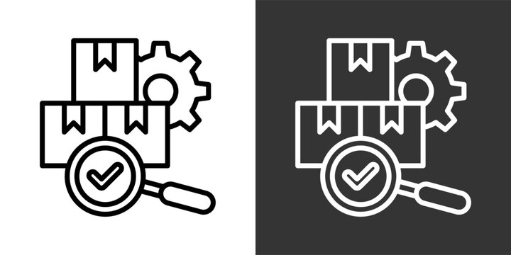 Inspection Black And White Multiple Style Icon Set Collection Pack Vector Illustration 