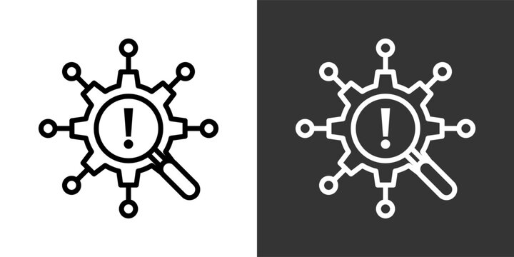 Root Cause Black And White Multiple Style Icon Set Collection Pack Vector Illustration 