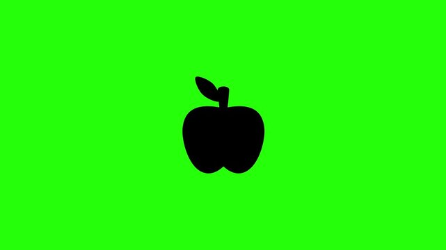 Premium 4K horizontal footage featuring a solid sweet apple fruit organic harvest silhouette bouncing. Creative popup asset representing elementary school teacher appreciation day healthy nutrition ac