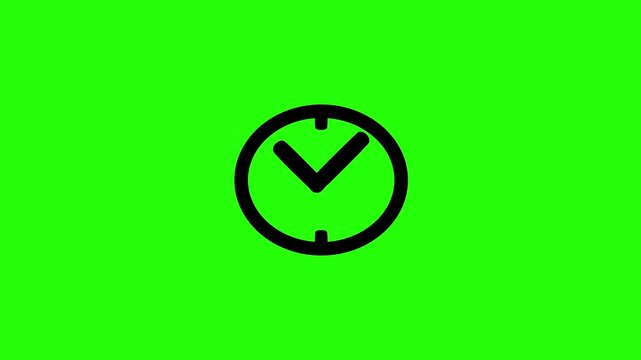 High quality 4K horizontal motion graphic of a clean clock face dial showing time measurement bouncing. Dynamic popup asset perfect for lesson countdown school schedule period registration presentatio