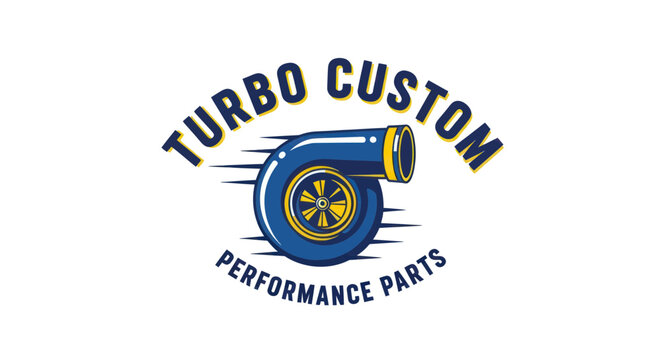 Turbocharger performance part logo design.