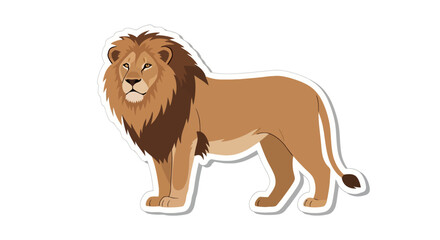 Majestic male lion standing with full mane © rudi