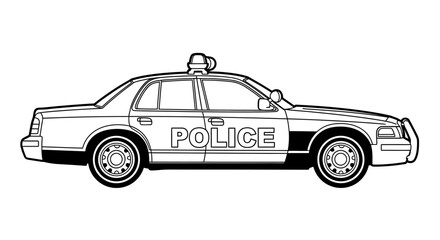 Police Car Side View Illustration. © Alif