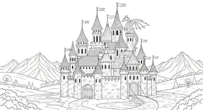 Large Castle with Many Towers.