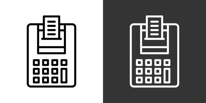 Adding Machine Black And White Multiple Style Icon Set Collection Pack Vector Illustration 