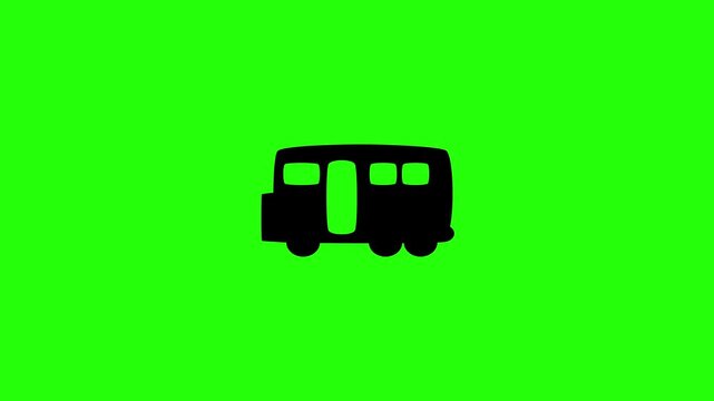 4K horizontal resolution video of a classic municipal city school bus vehicle coach built for student transit commute bouncing. Playful popup transition element perfect for urban safe driving public t