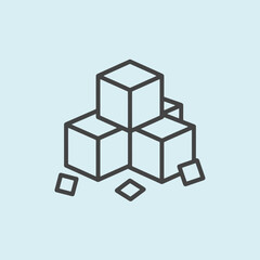 Obraz premium A simple line art illustration of stacked white sugar cubes