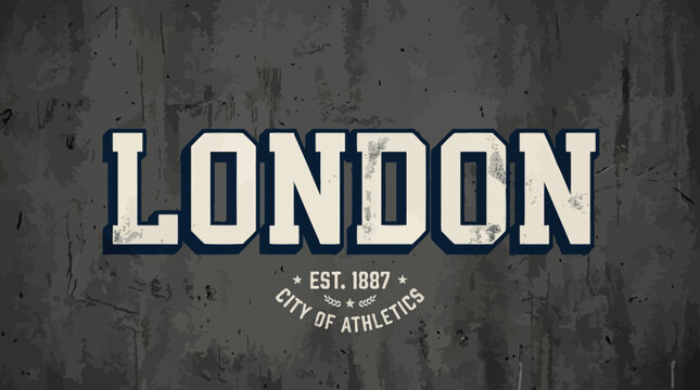 London City of Athletics Grunge Typographic Design