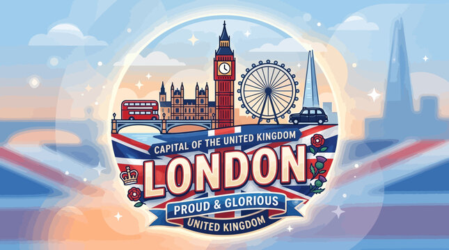 London Icons: United Kingdom Capital City Illustration