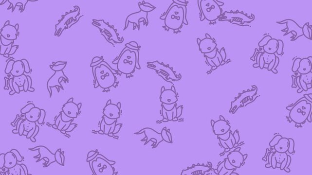 Animals in a fun pattern on a vibrant background, perfect for adding a playful touch to childrens products.