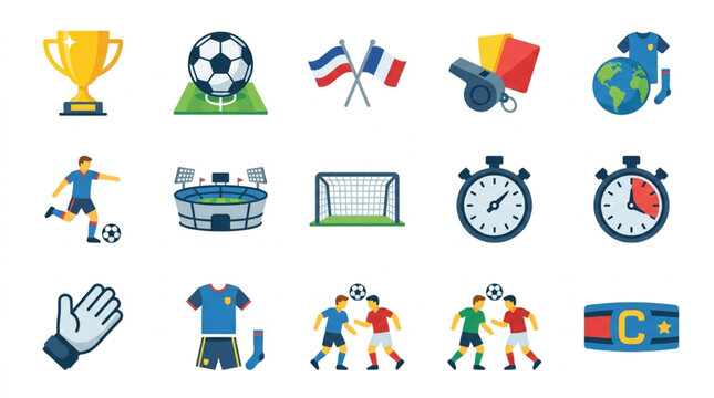 Collection of Soccer Football Sport Icons and Symbols.