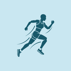 Naklejka premium A silhouette of a female athlete running at high speed