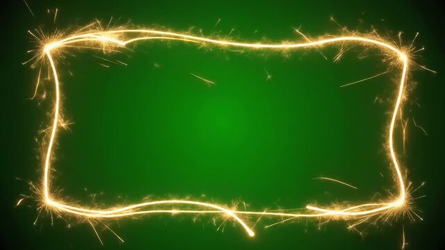Animated Sparkline Border Drawing Itself Like Live Handwriting on Green Screen