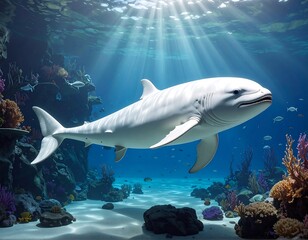 Naklejka premium Dolphin underwater.