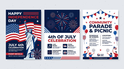 American Independence Day Celebration Flyers. © Ariya