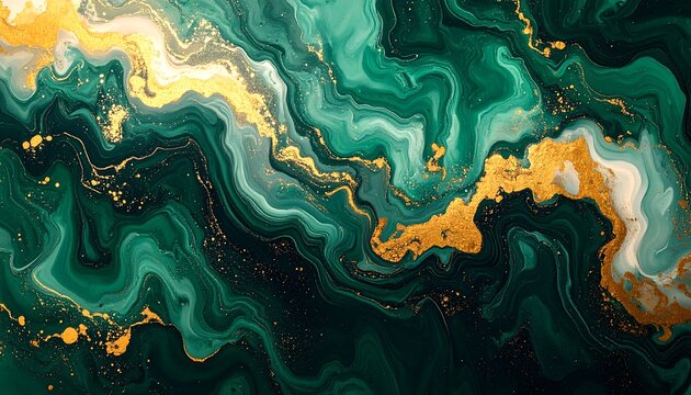 Emerald Gold Abstract.
