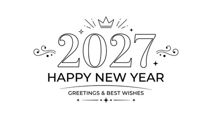 New Year 2027 Celebration Design with Wishes © Panhot