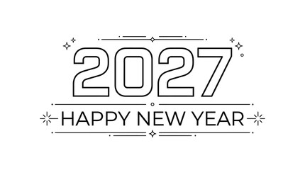 New Year 2027 Celebration Graphic Design Template © Panhot