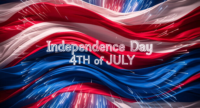 American Flag Fireworks Celebration - Independence Day 4th of July