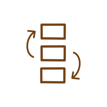 Three Rectangles Flow Chart Icon