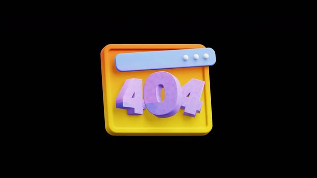 404 Page 3D Icon Loopable Animation