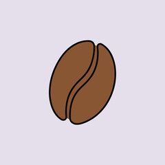 Fototapeta premium A single roasted coffee bean isolated on a light background