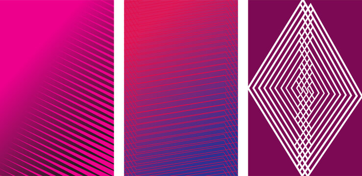 Geometric diamond pattern with vibrant pink and purple gradients Vector