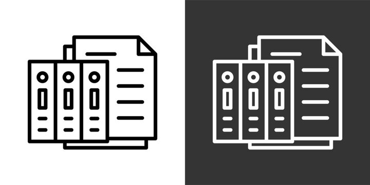 Binder Black And White Multiple Style Icon Set Collection Pack Vector Illustration 
