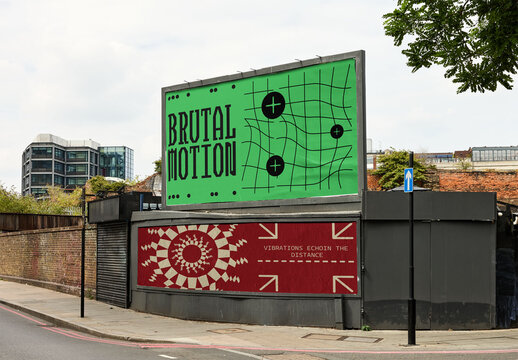 Mockup of Blank Billboard Stands in London